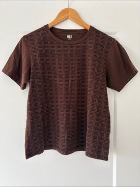 Uniqlo x Meiji Chocolate Brown Crew Neck T-Shirt